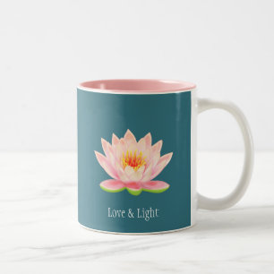 Rosa Lotusblume auf Cyan Zweifarbige Tasse
