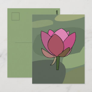 Rosa Lotusblume Floral Postkarte
