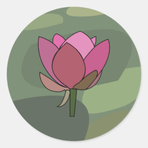 Rosa Lotusblume  Runder Aufkleber