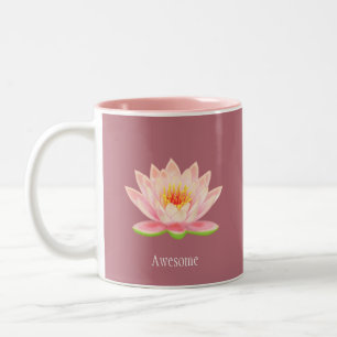 Rosa Lotusblüte auf Roségold Zweifarbige Tasse