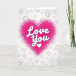 Rosa Love You Rosen Herz Karte
