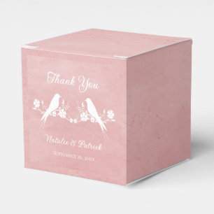 Rosa Lovebird Gastgeschenk Hochzeit Geschenkschachtel