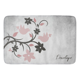 Rosa Lovebirds Personalisiert Bath Mat Badematte