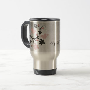 Rosa Lovebirds Personalisierte Reiseumarmung Reisebecher