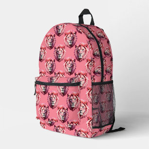 Rosa Löwenkopf-Tiermuster-Design Rosa  Bedruckter Rucksack