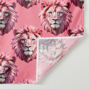 Rosa Löwenkopf-Tiermuster-Design Rosa Wandteppich