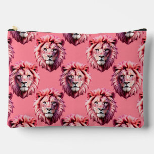 Rosa Löwenkopf-Tiermuster-Design Rosa  Zubehörtasche