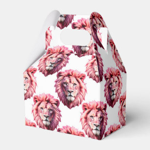 Rosa Löwenkopf Tiermuster Design Weiß Geschenkschachtel