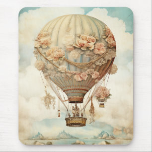 Rosa Luftballon Pastell Teal Viktorianisches Märch Mousepad