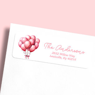 Rosa Luftballons Aquarell Mädchen Baby Shower Adre