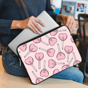 Rosa Lutscher, Herz-Lutscher, Lutscher-Muster Laptopschutzhülle