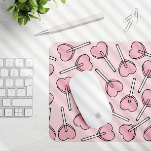 Rosa Lutscher, Herz-Lutscher, Lutscher-Muster Mousepad