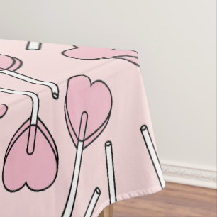 Rosa Lutscher, Herz-Lutscher, Lutscher-Muster Tischdecke