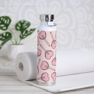 Rosa Lutscher, Herz-Lutscher, Lutscher-Muster Trinkflasche