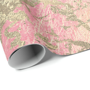 Rosa Lux Goldmarmor Pastel Unicorn Abstrakt Geschenkpapier