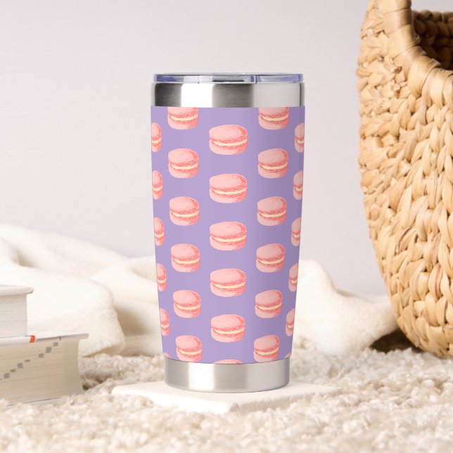 Rosa Macarons Thermobecher (Wohnzimmer (gedreht))
