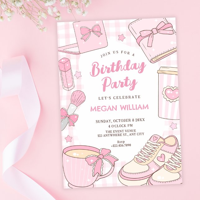 Rosa Mädchen-Geburtstag Einladung (Von Creator hochgeladen)