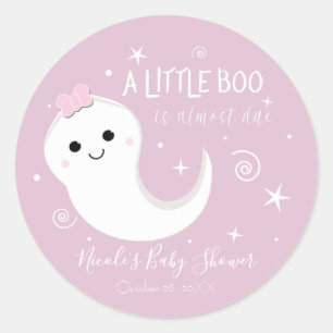 Rosa Mädchen-Geist BOO Halloween-Baby-Party Runder Aufkleber