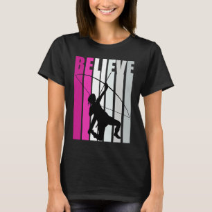 Rosa Mädchen glauben Bogenschießen Motivationsboge T-Shirt