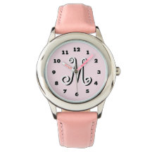 Rosa Mädchen gucken | Monogramm mit personalisiert