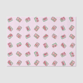 Rosa Mädchen-Mahjong-Fliesen mit Blumenmuster Seidenpapier
