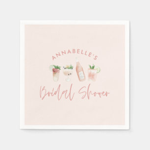 Rosa Mädchen-modernes Cocktail-Script-Junggesellin Serviette
