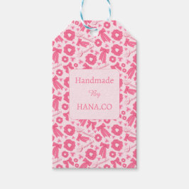 Rosa Mädchen-Schals-Muster Süßes Haar-Accessoire Geschenkanhänger