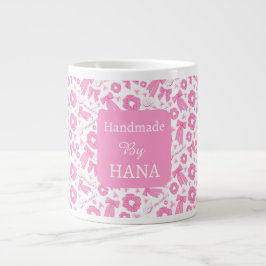 Rosa Mädchen-Schals-Muster Süßes Haar-Accessoire Jumbo-Tasse