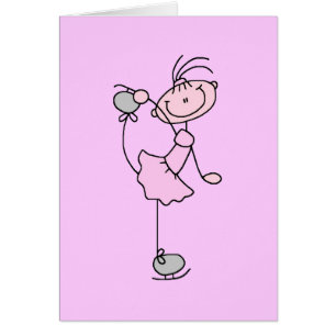 Rosa Mädchen-Strichmännchen-Eis-Skater