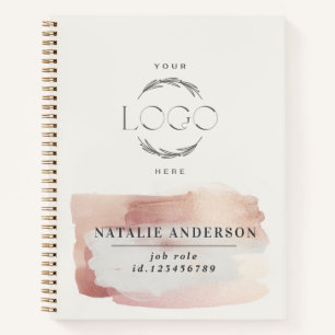 Rosa Mädchenhaft Roségold modern stilvoll Ihr Logo Notizbuch