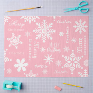 Rosa Mädchenname Weihnachten Feiertag Schnee Seidenpapier