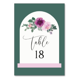 Rosa Magenta Floral Ivory Bogen Tischnummer