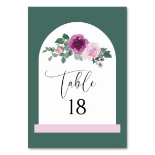 Rosa Magenta Floral Weiße Architektur Tischnummer