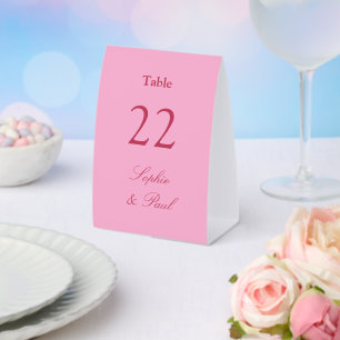Rosa Magenta Hochzeit Tischnummer Papier Tischzelt Tischaufsteller