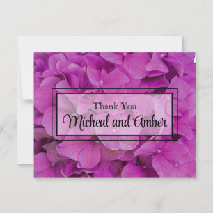 Rosa Magenta-Hydrangeas-Rose Dankeskarte