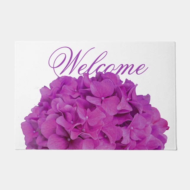 Rosa Magenta-Hydrangeas-Rose Fußmatte (Vorderseite)
