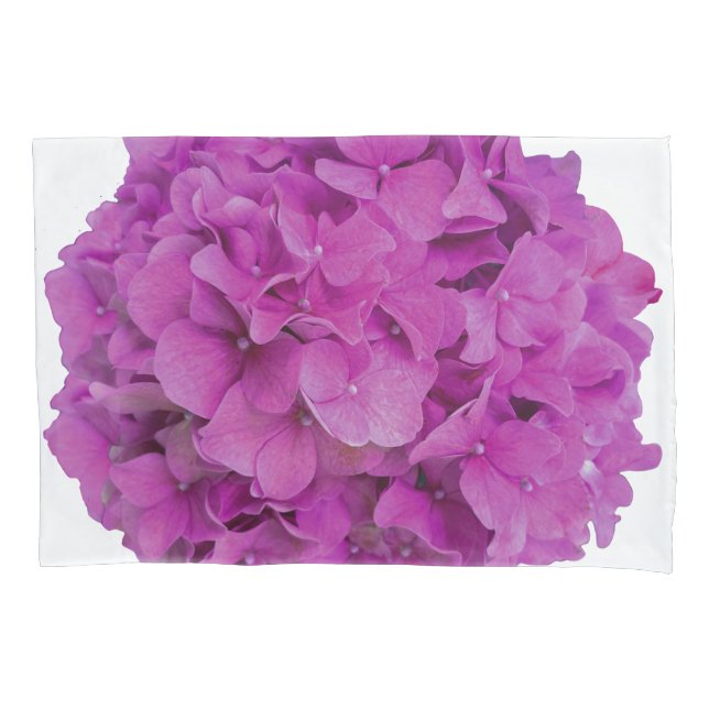 Rosa Magenta-Hydrangeas-Rose Kissenbezug (Vorderseite-Links)