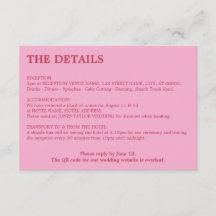Rosa Magenta QR Code Hochzeitsdetails
