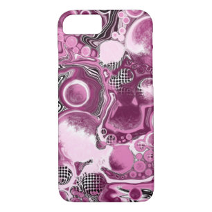 Rosa, Magenta und Schwarze Fluid Art Malerei Case-Mate iPhone Hülle