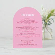 Rosa Magenta Wedding Details Card