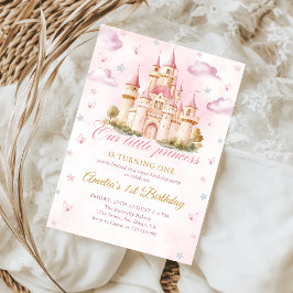 Rosa Magische Prinzessin Burg Geburtstag Einladung