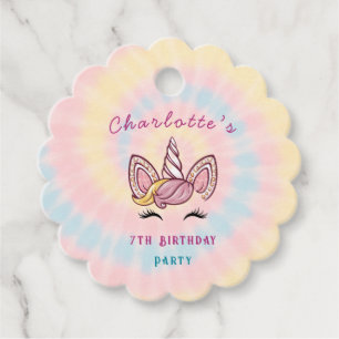 Rosa Magisches Einhorn-Tie-Dye-Gold-Glitter-Geburt Geschenkanhänger