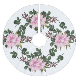 Rosa Magnolia-Baumrock Polyester Weihnachtsbaumdecke