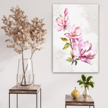 Rosa Magnolia Gestricke Leinwand Kunst, Dichtung u