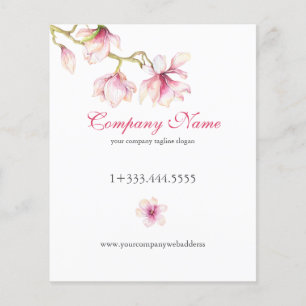 Rosa Magnolia Rosa und graue Typografie Service Me Flyer