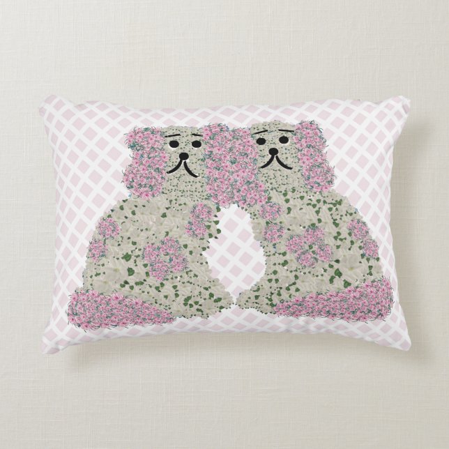 Rosa Magnolia Staffordshire Hunde Rose Kunst, Dich Dekokissen (Vorderseite)