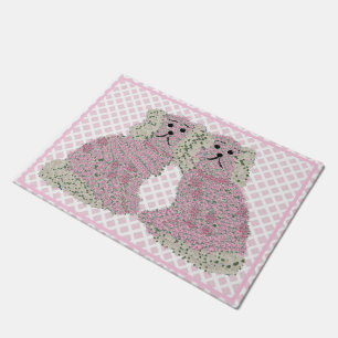 Rosa Magnolia Staffordshire Hunde Rose Kunst, Dich Fußmatte