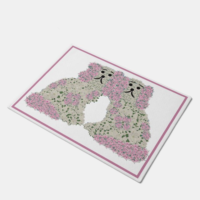 Rosa Magnolia Staffordshire Hunde Rose Kunst, Dich Fußmatte (Schrägansicht)