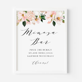 Rosa Magnolia und Hydrangea Mimosa Bar Poster