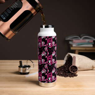 Rosa Magnolien-Botanikdruck Trinkflasche